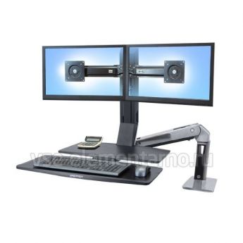 Рабочее место Ergotron 24-316-026, WorkFit-A Dual Monitor with Worksurface