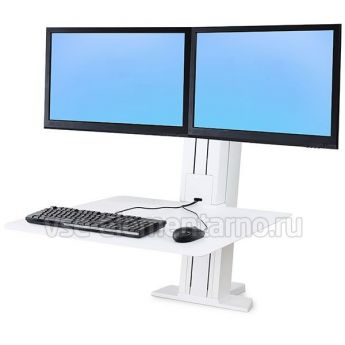 Рабочее место Ergotron 33-407-062, WorkFit-SR, Dual Monitor Sit-Stand Desktop Workstation