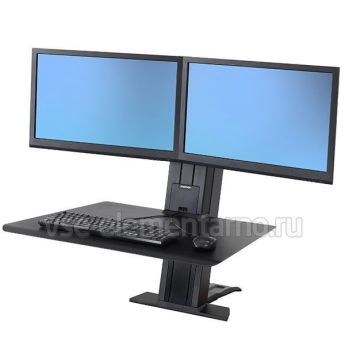 Рабочее место Ergotron 33-407-085, WorkFit-SR, Dual Monitor Sit-Stand Desktop Workstation