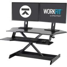 Платформа Ergotron 33-468-921 WorkFit Corner Standing Desk Converter, чёрная