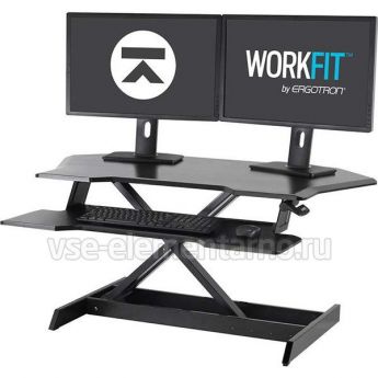 Платформа Ergotron 33-468-921 WorkFit Corner Standing Desk Converter, чёрная