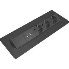 Розеточный блок Kondator 935-F300B, выдвижной, чёрный