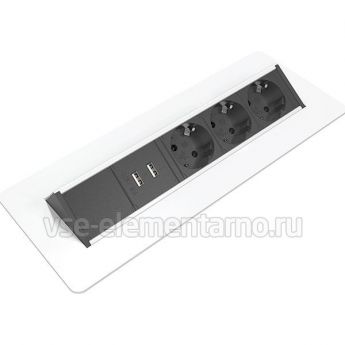 Розеточный блок Kondator 935-F300W, выдвижной, белый