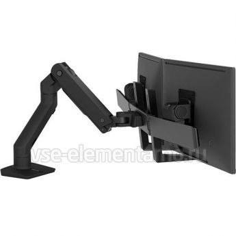 Кронштейн Ergotron 45-476-224 HX Desk Mount Dual Monitor Arm, чёрный