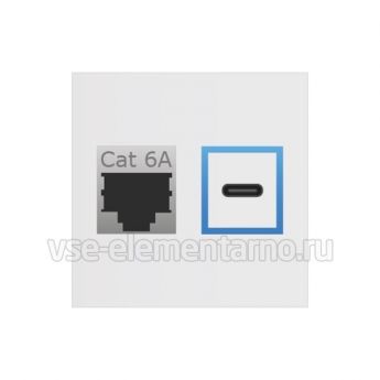 Модуль подключения ABL IMP 1xRJ45 Cat6A, USB-C, белый
