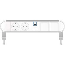 Розеточный блок ABL 2A010211 серии Chroma с 2 розетками, 1xUSB-A, 1xUSB-C и 2 слота для IMP Розеточный блок ABL 2A010211 серии Chroma с 2 розетками, 1xUSB-A, 1xUSB-C и 2 слота для IMP