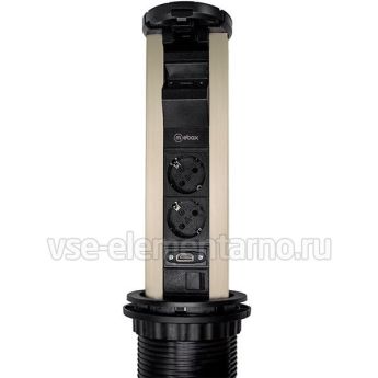 Розеточный блок Mebax G1202J-3AC1H1Q1R-B (серия 12J), выдвижной, чёрный