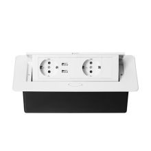 Розеточный блок Mebax MX-226(O)-USB/Wht/CB (серия 226), выдвижной, белый