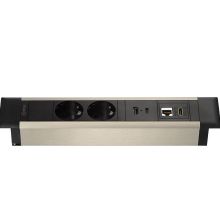 Розеточный блок Mebax G4102T-2AC1H1R-B (серия 47T), встраиваемый, чёрный