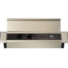 Розеточный блок Mebax G4102Q-2AC1H1R-B (серия 41P), встраиваемый, чёрный