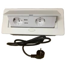 Розеточный блок Mebax MX-226(O)-USB/Wht/CB (серия 226), выдвижной, белый